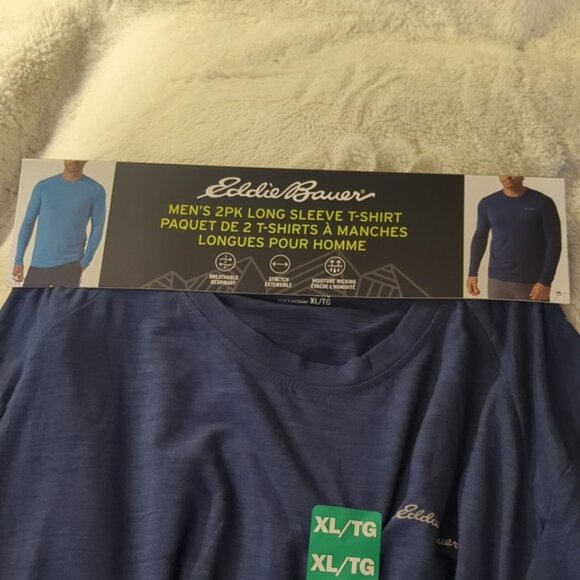 XL Eddie Bauer Long Sleeve 2 Pack T Shirt - Picture 1 of 5
